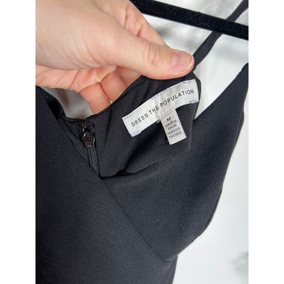 Dress The Population Women's M Abigail Cut Out Black Dress Sophisticated Formal - Picture 4 of 10